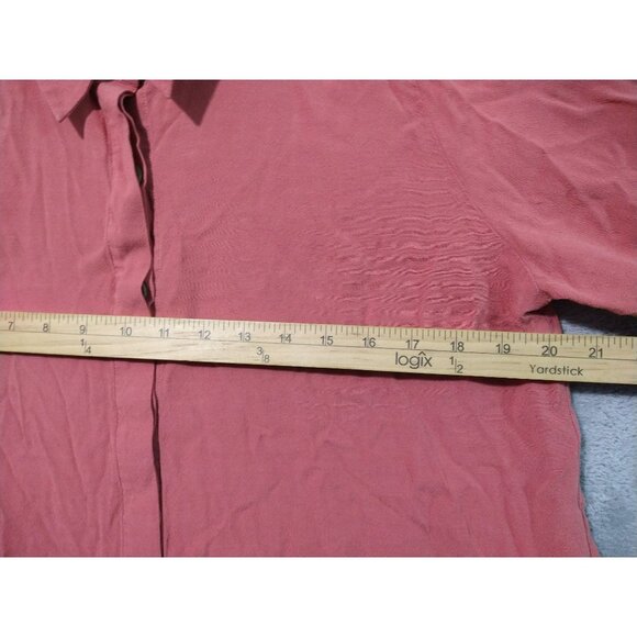 Soft Surroundings Shirt Top  Womens XL Pink Button Up Roll Tab Beachy Coastal - Picture 4 of 7